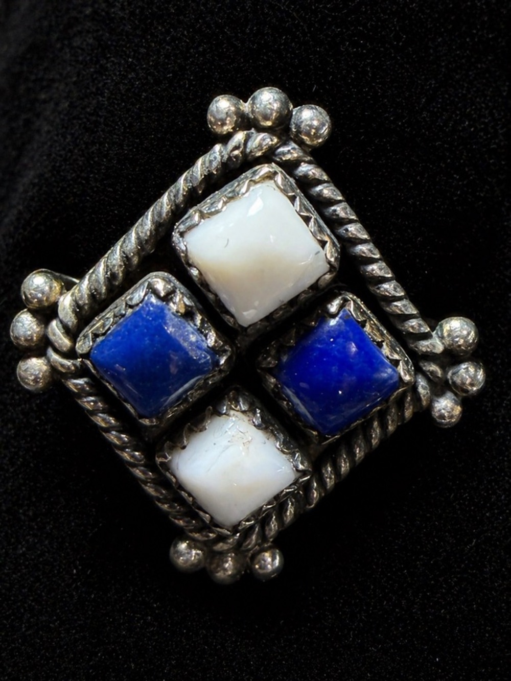 Sterling Silver Lapis Wild Horse Ring 925 Adjustable Southwest Western Statement